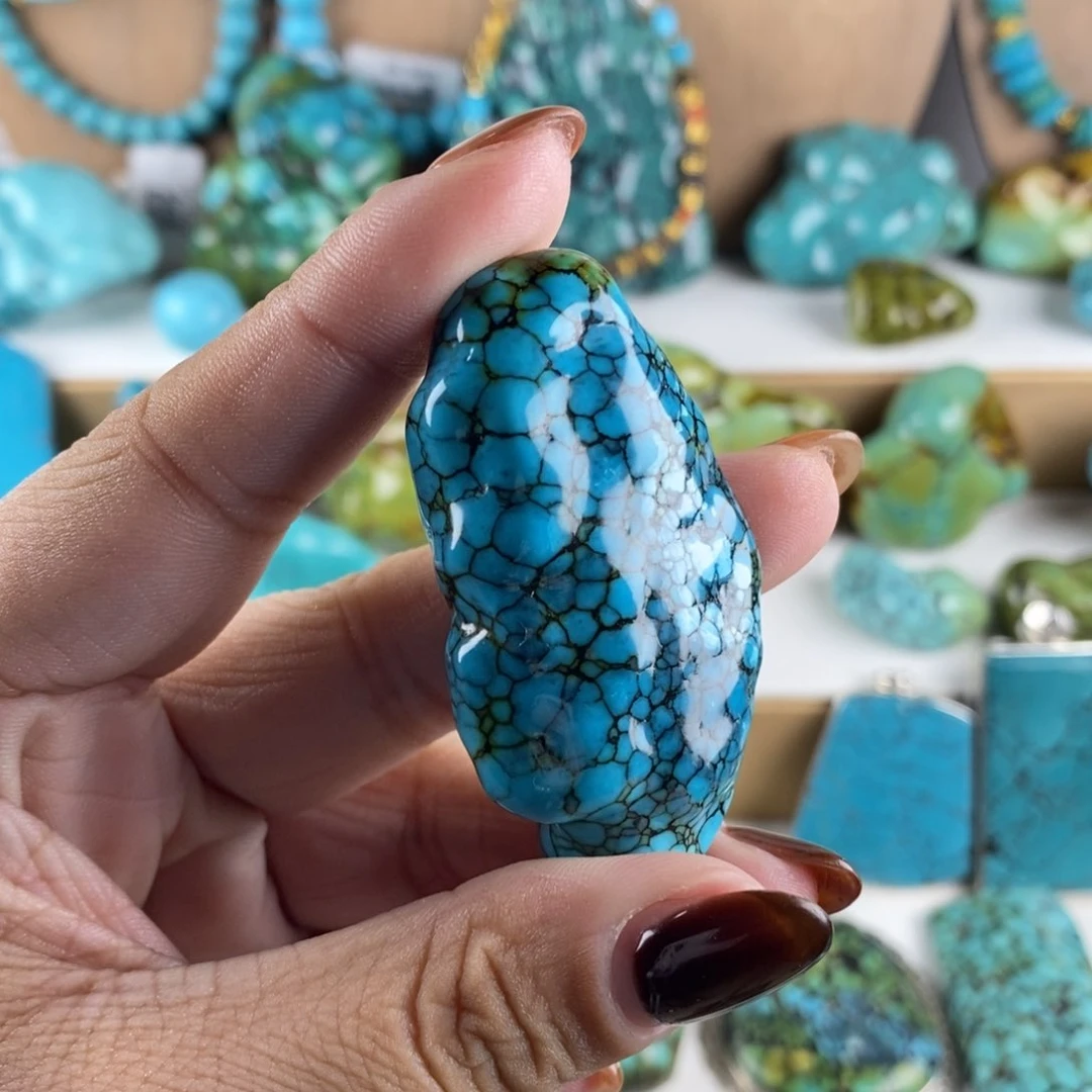 用****2高瓷精品玉化蓝网花随型c