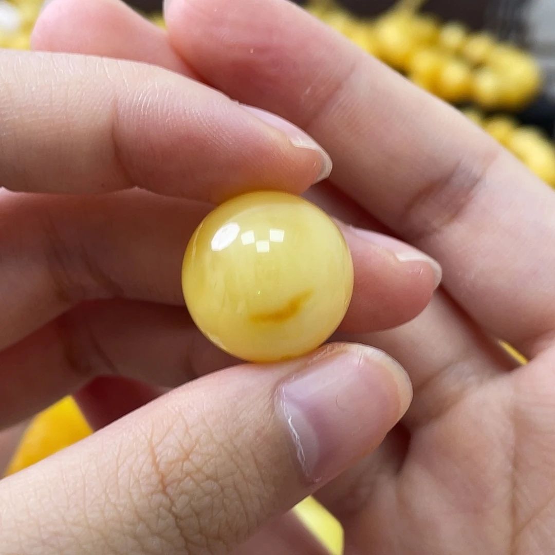 蜜蜡未镶嵌珠宝奇石瑕圆珠17.4mm