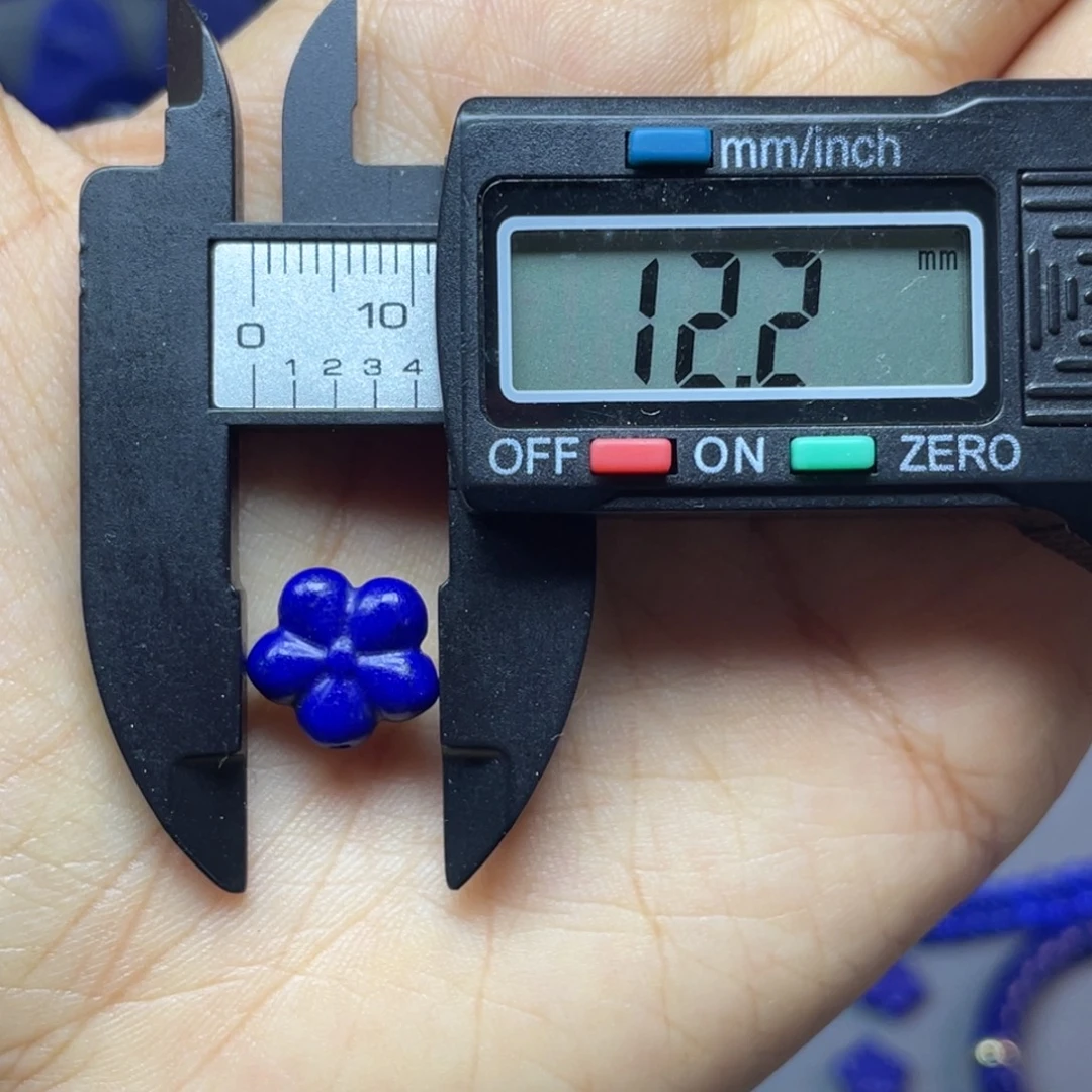 青金石未镶嵌12mm梅花配饰