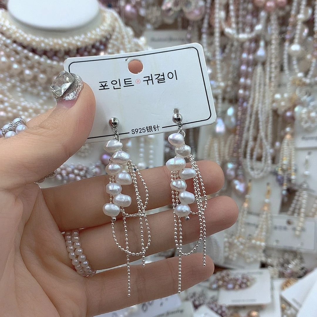 耳饰淡水珍珠银S925镶嵌