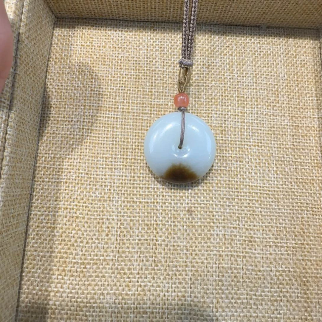 和田玉（糖玉）未镶嵌吊坠(赠链)32✖️12白糖平安扣