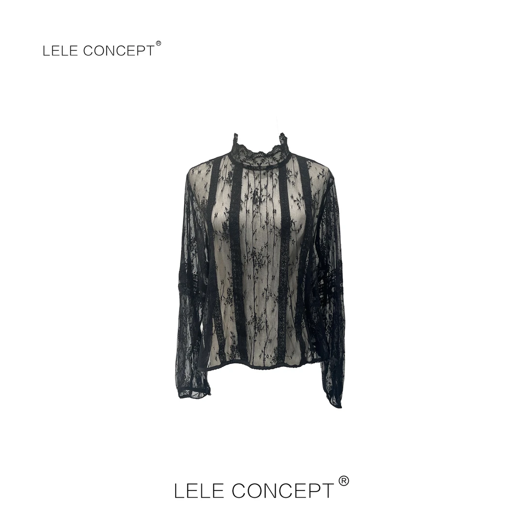 LELE CONCEPT丨【精选推荐】设计师款立领蕾丝上衣S0915