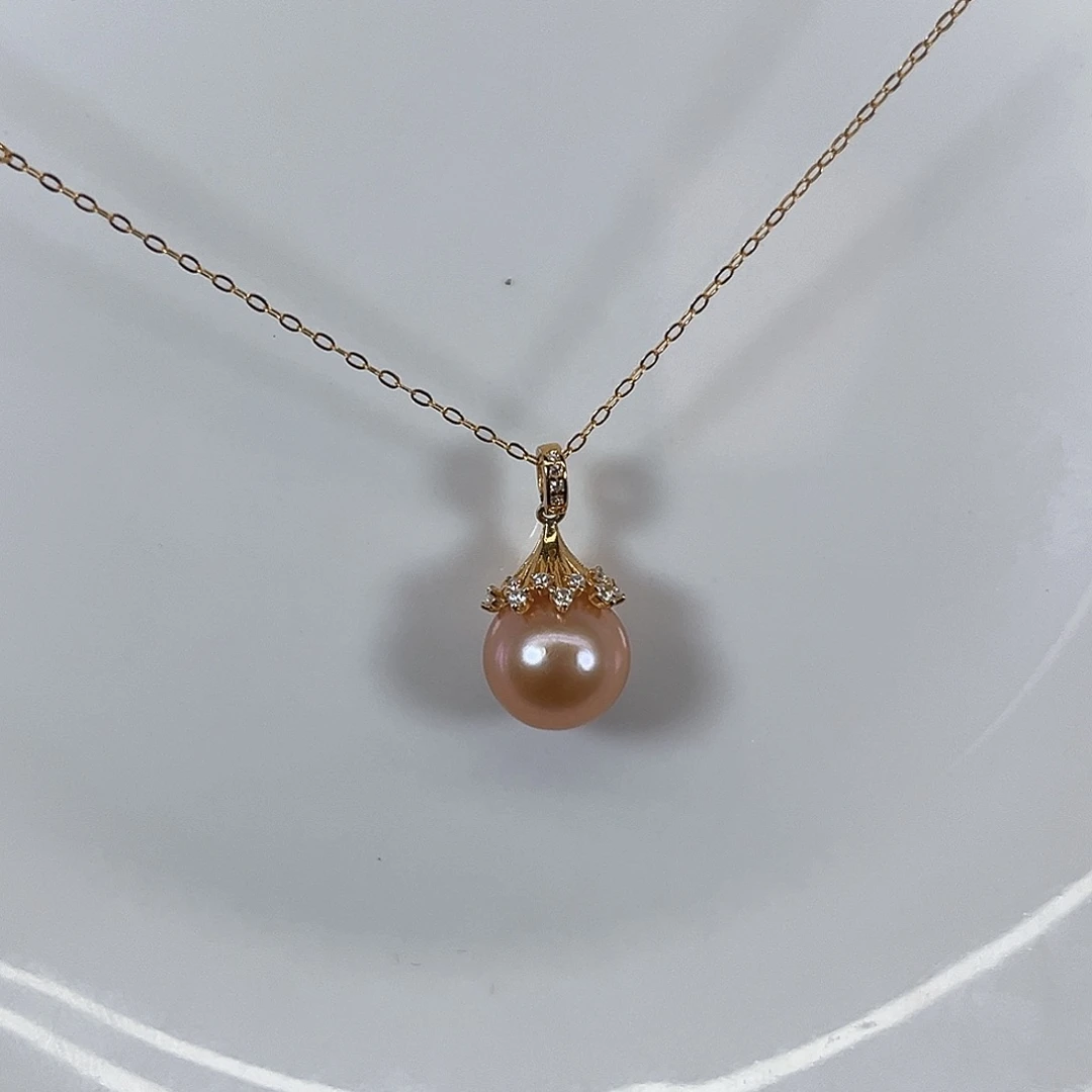 银S925镶嵌淡水珍珠颈饰