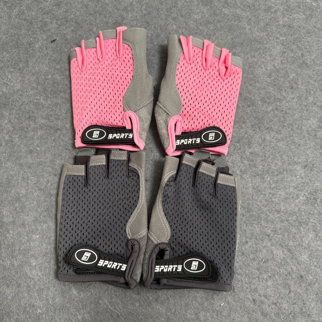 成人款网眼透气多花色多款式运动时尚户外半指手套(发3双)