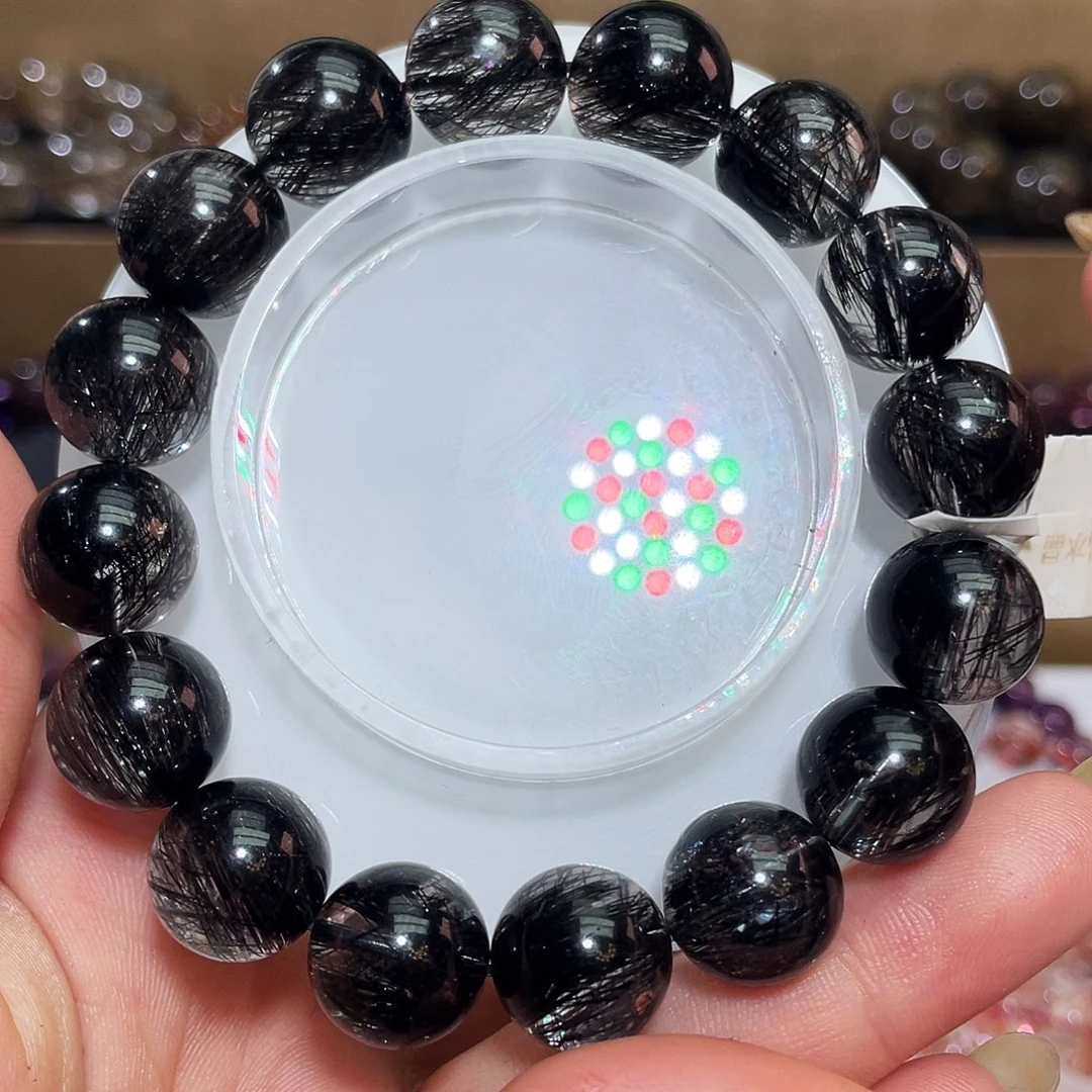 未镶嵌手链水晶黑发晶13.5