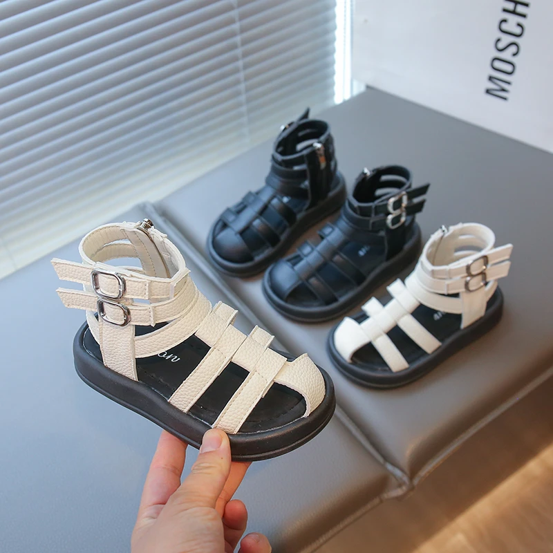 女童罗马凉鞋2025夏季新款儿童高帮凉靴小女孩公主鞋093