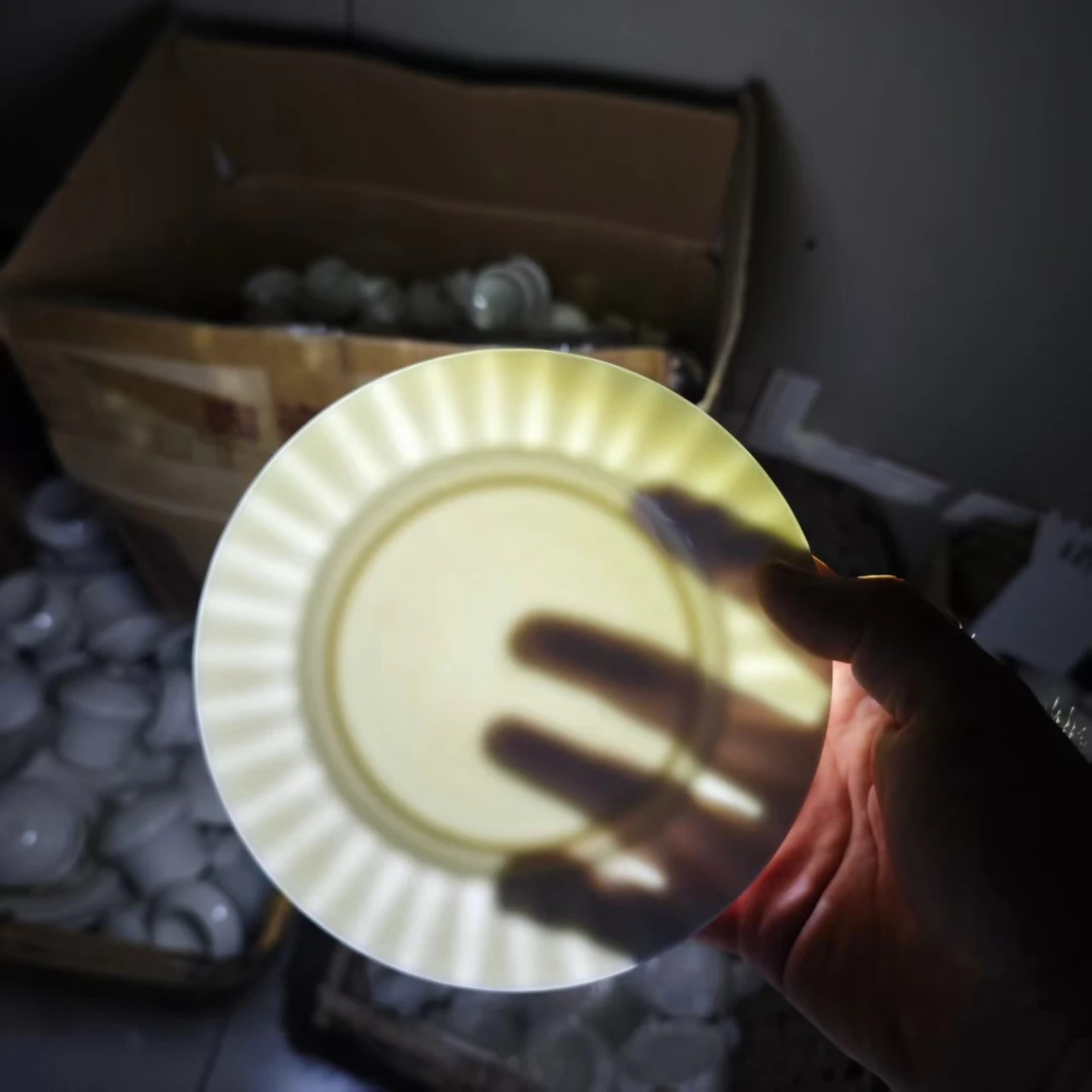 A277②】6英寸贝壳浮雕平盘4/6只纯白唐山骨瓷家用餐具日式