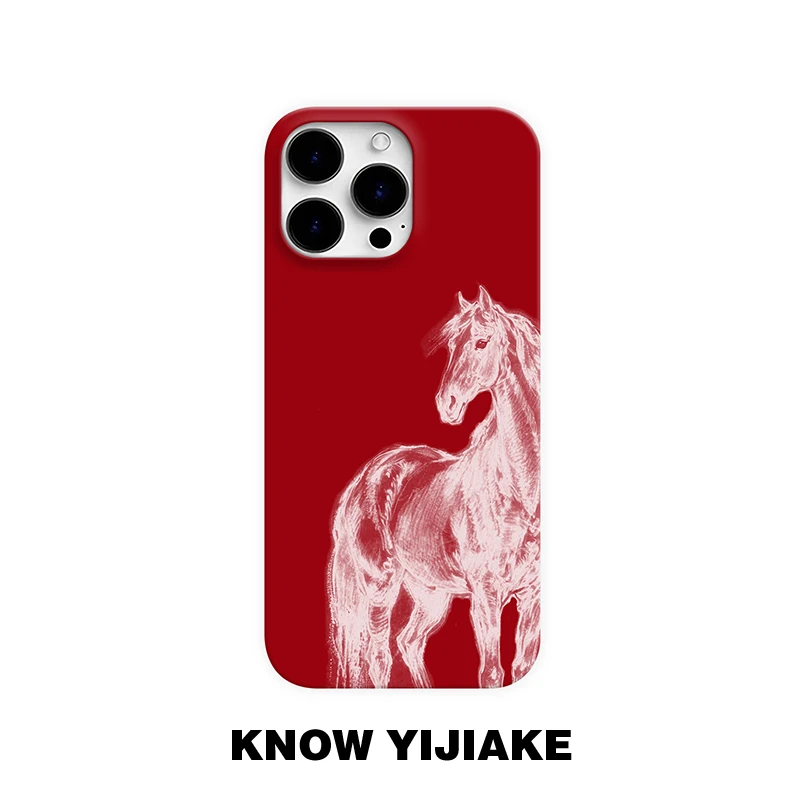 一匹骏马适用苹果16e手机壳ipone15promax艺术14p/13简约12小众11