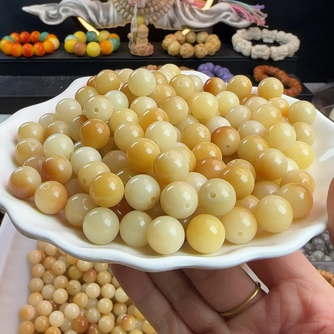 菩提根/象牙果手串卡12溏心老料炭烧圆500颗