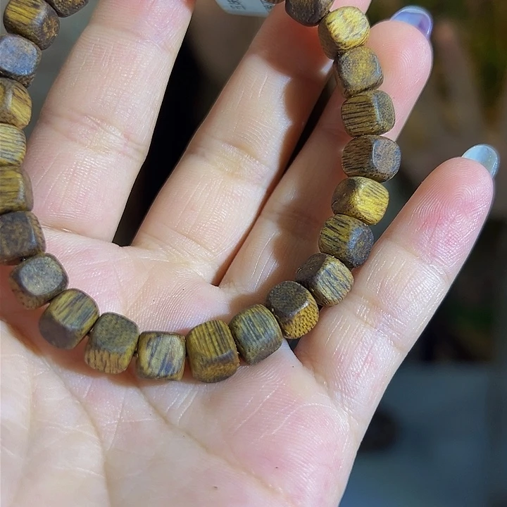 沉香碎屑沉香九九沉方糖珠单圈绿棋