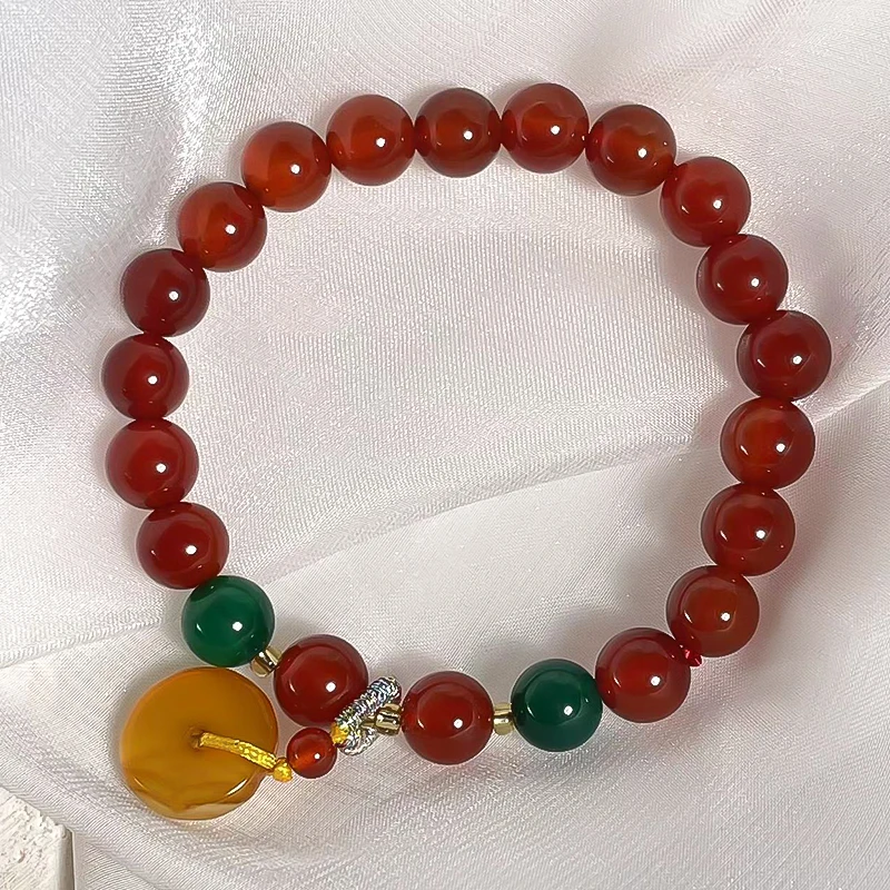 铜合金手链 [宫鹊专享]铜合金8-9mm大红色国风手链