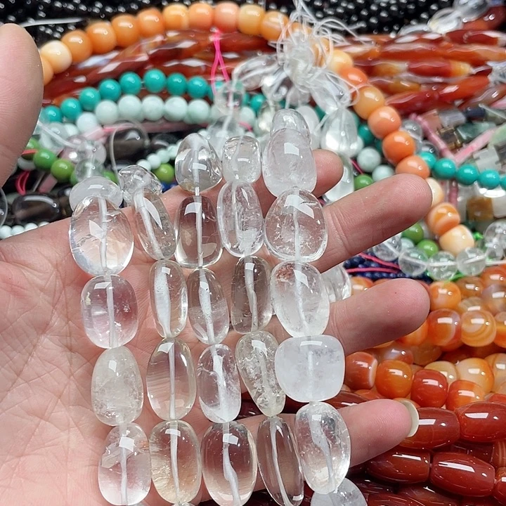 玛瑙/玉髓珠宝半成品未镶嵌一条13x22mm白水晶