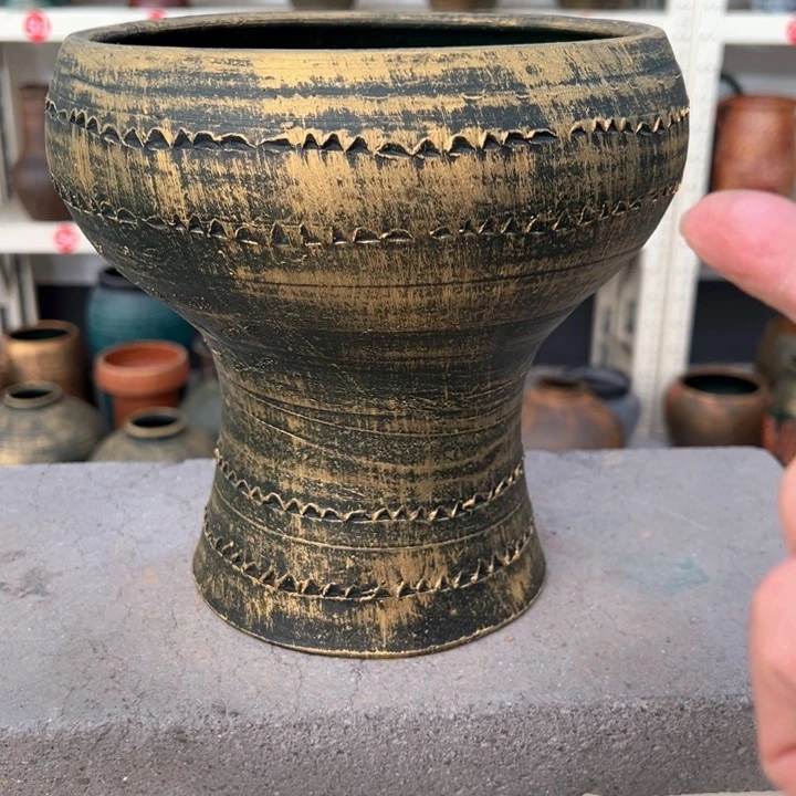 13.9-1瑕疵高20口20酒杯古铜