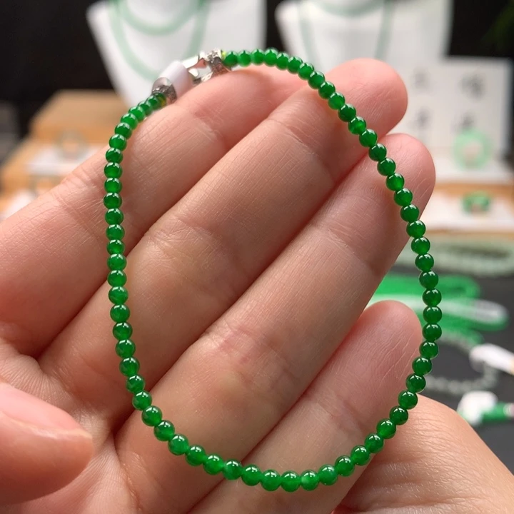 翡翠未镶嵌手串天然缅甸A货翡翠