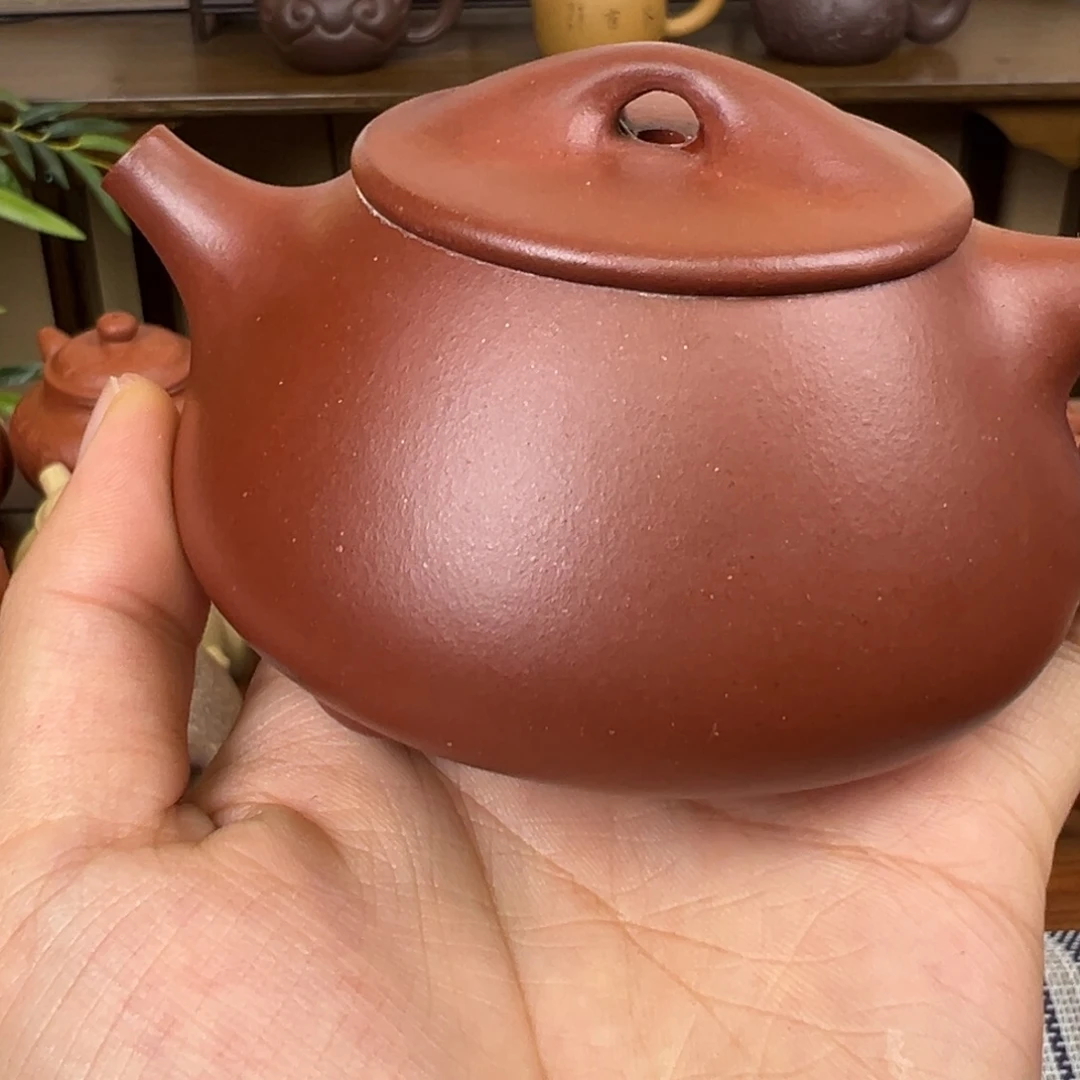 凉***季紫砂茶壶紫砂壶景州石瓢红皮龙150cc