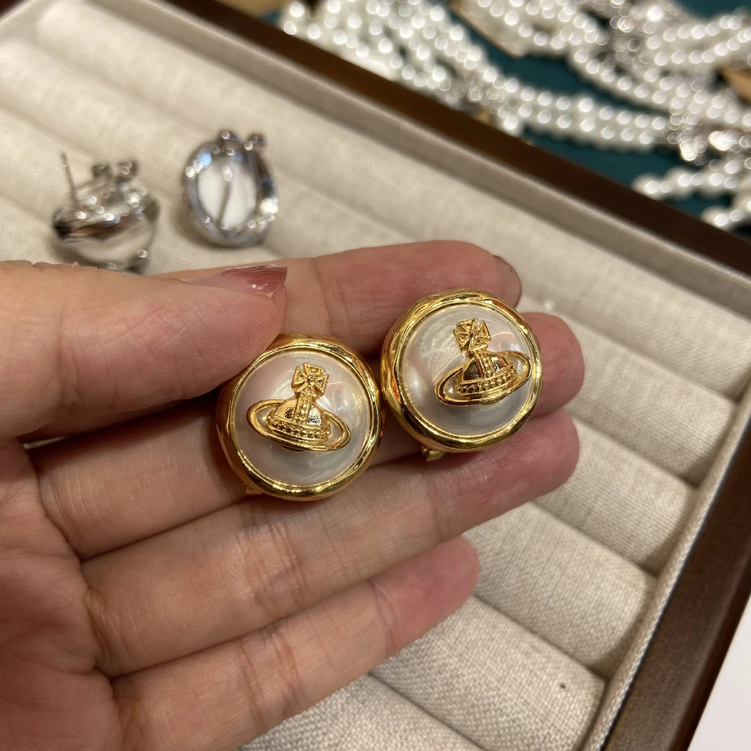 铜合金耳饰 土星耳钉小众气质复古高级感耳饰