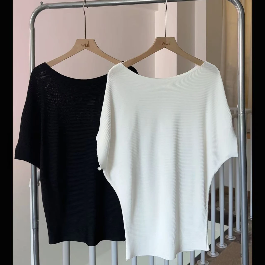 气质小姐姐风夏季蝙蝠袖温柔上衣短袖