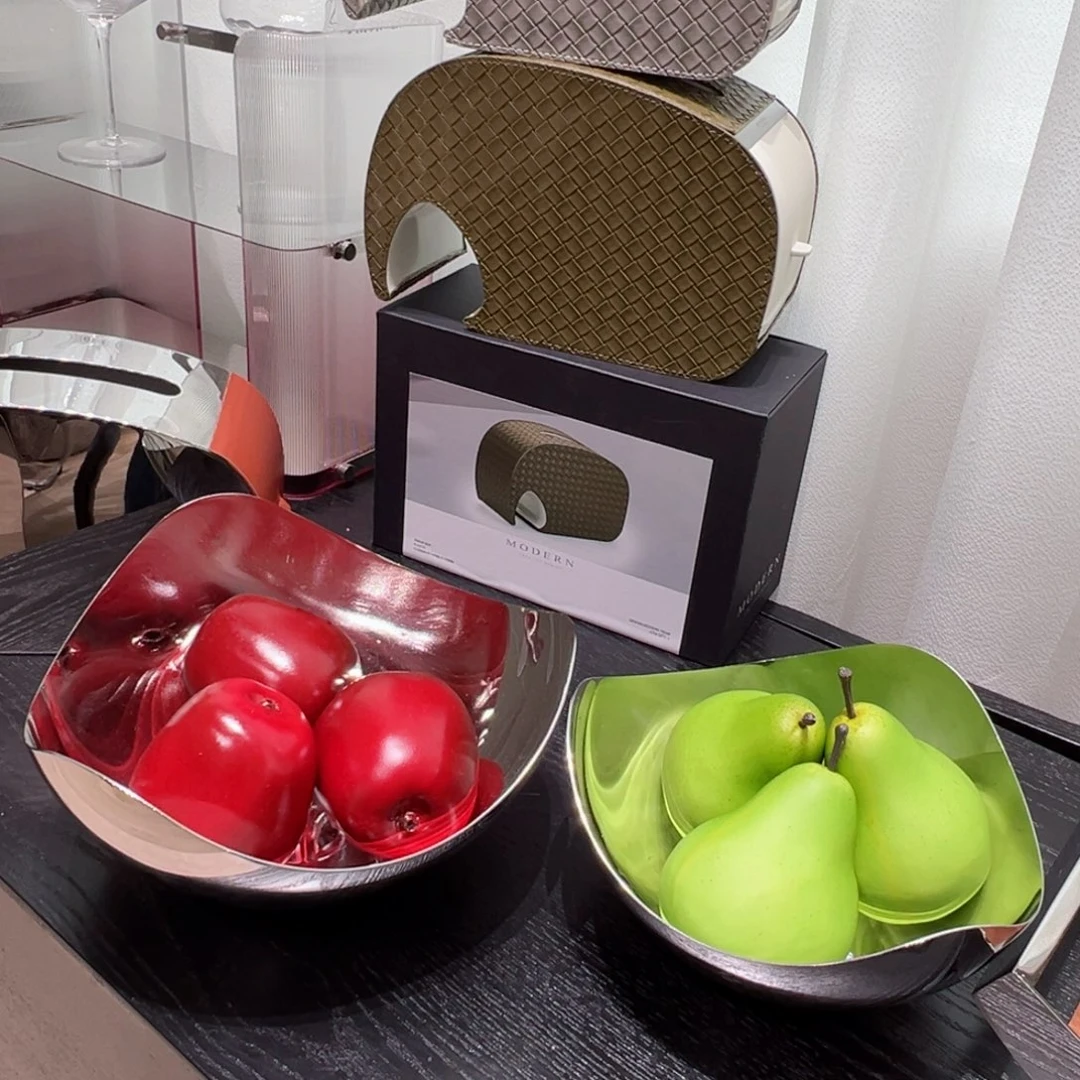 304不锈钢花瓣果盘一大一小