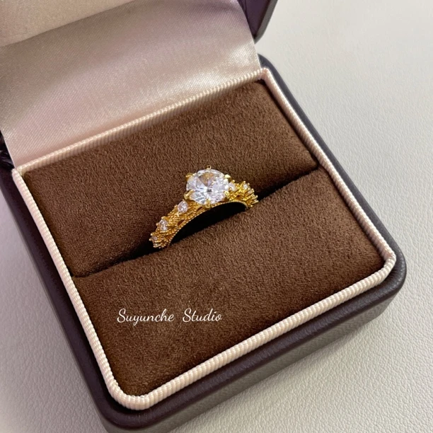铜合金合成锆石戒指 Suyunche2631时尚欧美精致超闪经典戒指