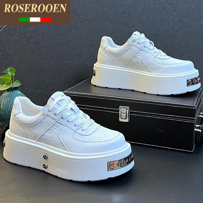 小白鞋2025夏季新款白色板鞋厚底增高男鞋时尚潮流百搭休闲鞋男款