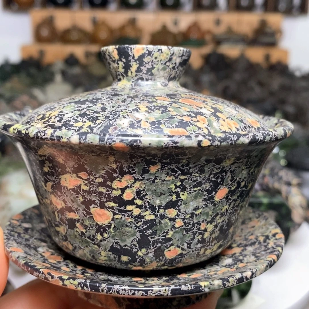 梅花玉高品缠丝料盖碗150cc