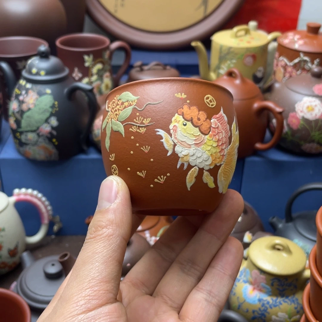 茶杯红泥紫砂主人杯150cc