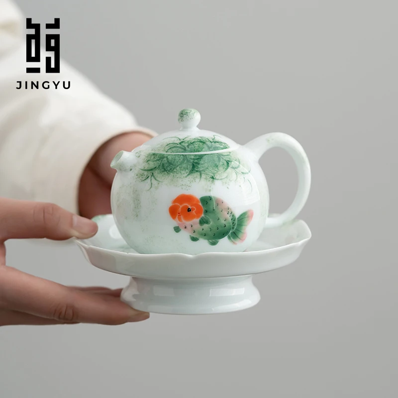 金湫陶瓷釉下彩手绘茶壶中式手绘茶具家用全手绘功夫茶壶手绘茶器