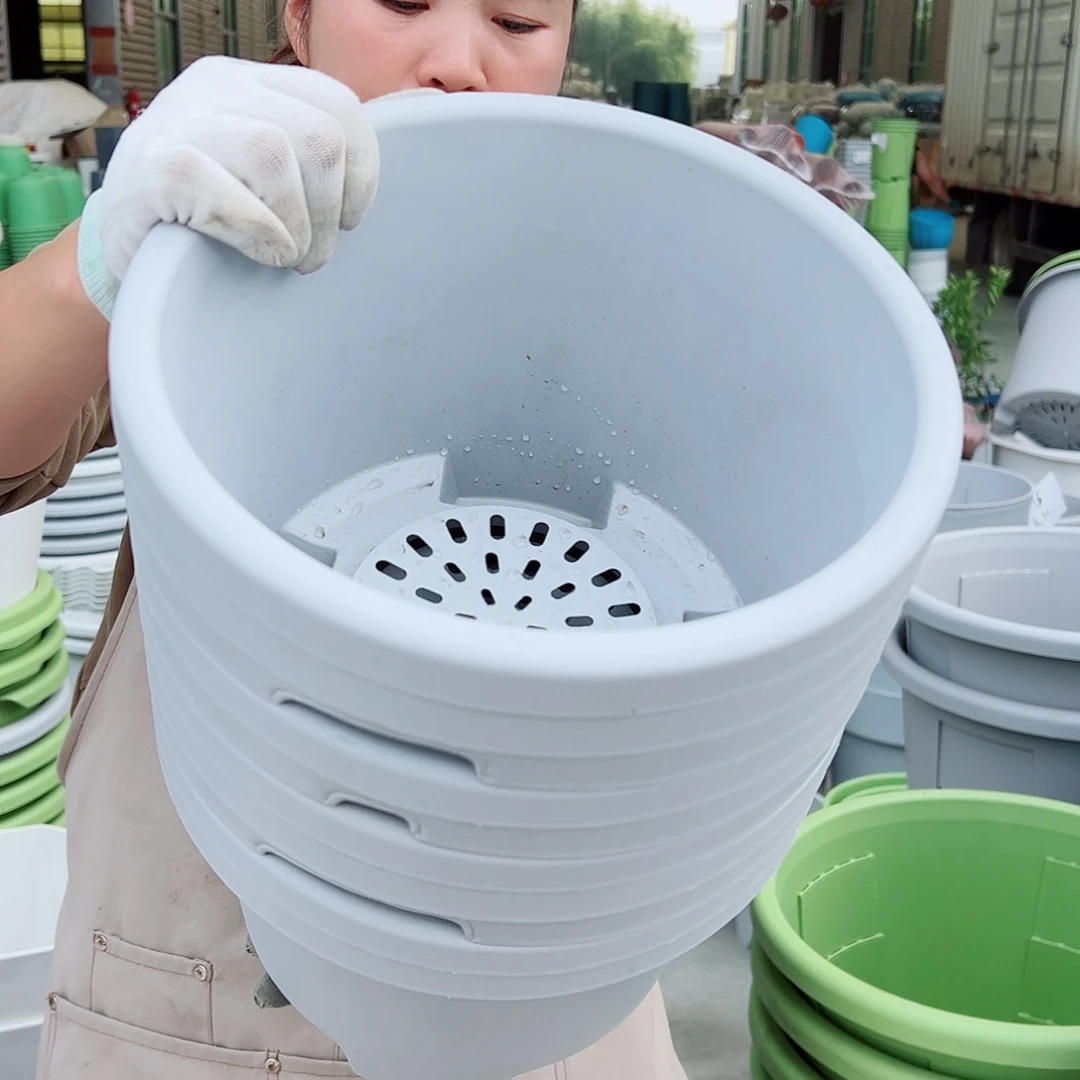 瑕疵球根盆3#灰白色5个无托