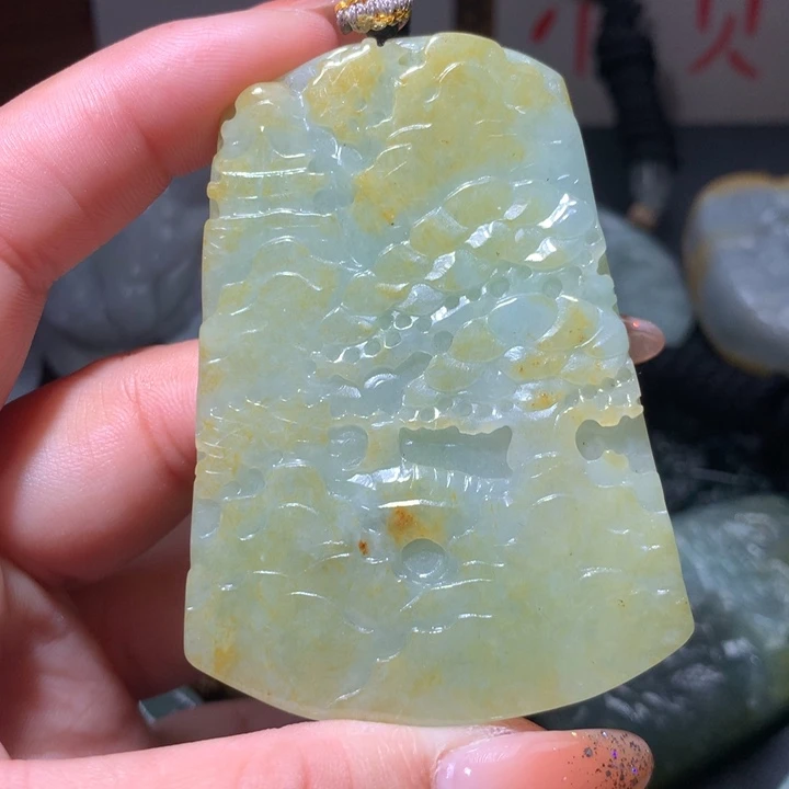 翡翠未镶嵌颈饰保真天然A货翡翠