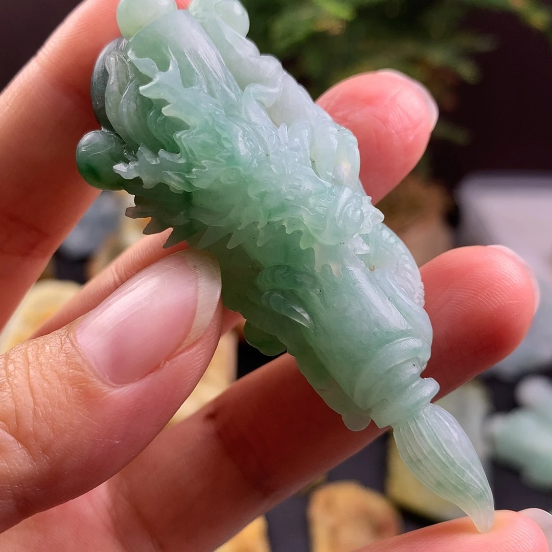 未镶嵌定制翡翠龙笔