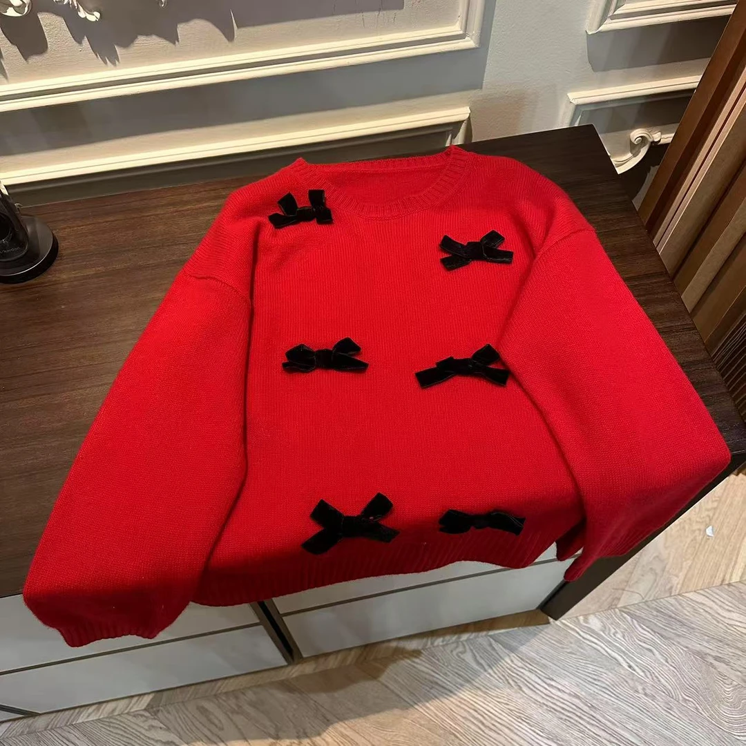 YTTRIUM LIN[六个蝴蝶结]针织衫长袖时尚减龄42955