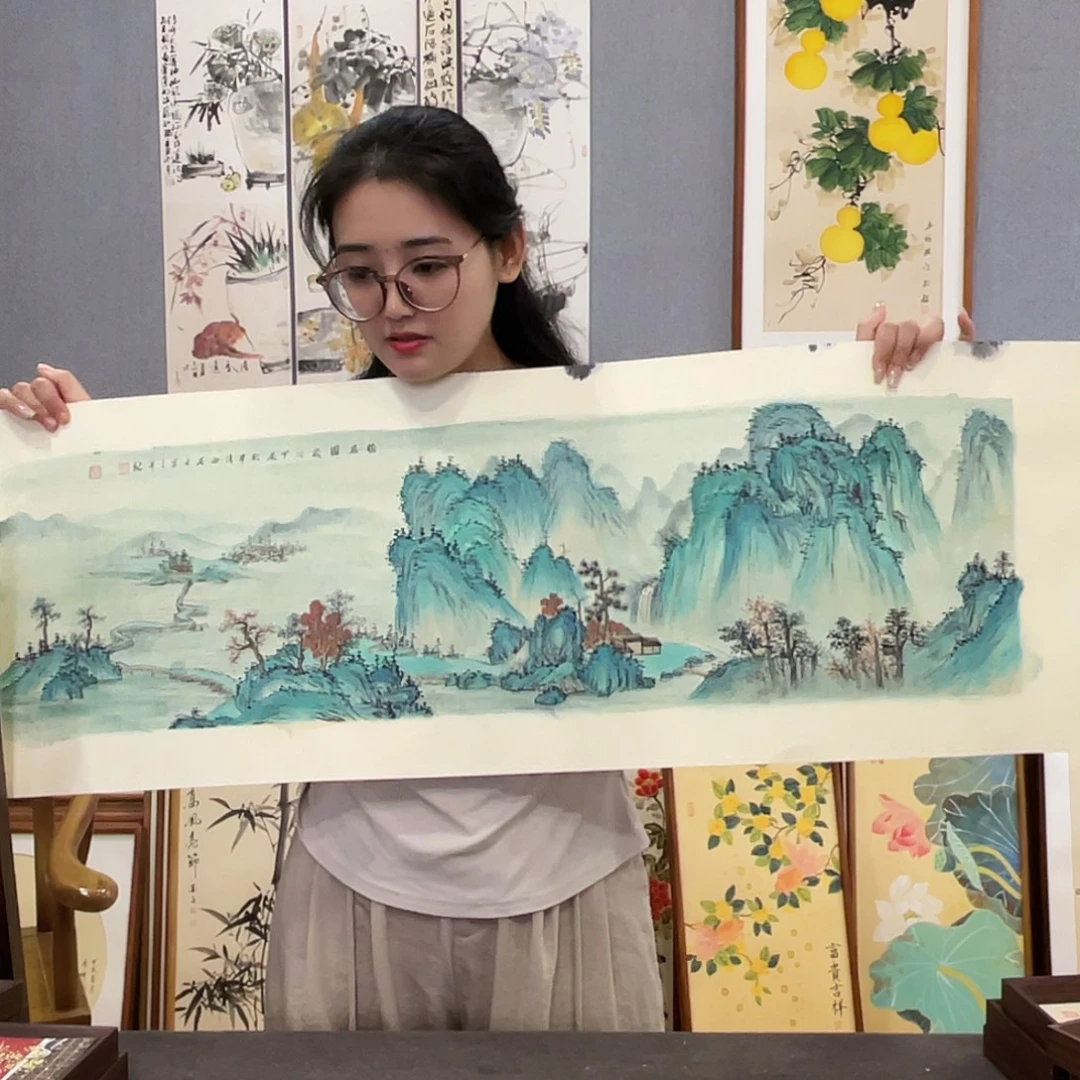 书法手绘带框尺寸：40*123