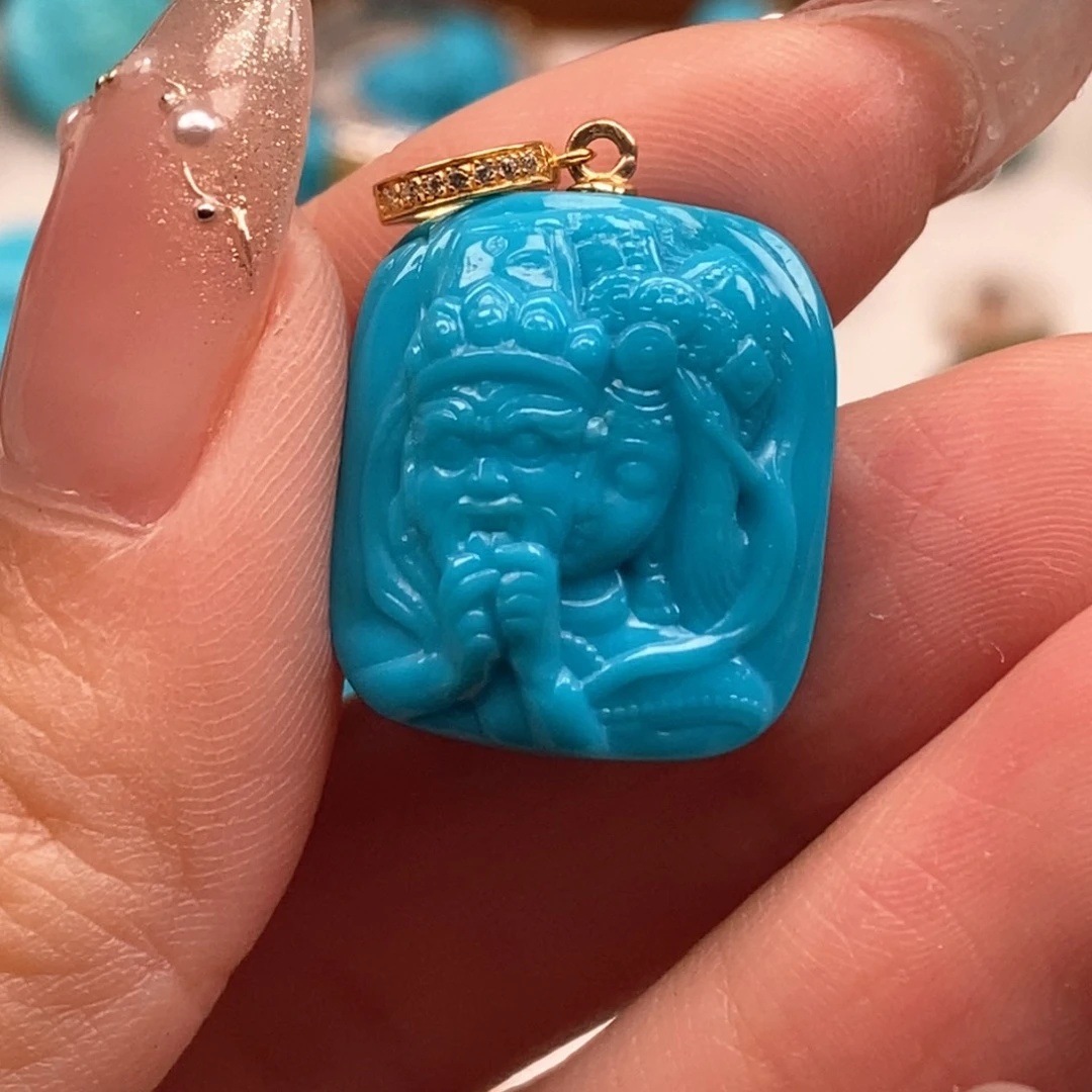 绿松石颈饰18K金镶嵌