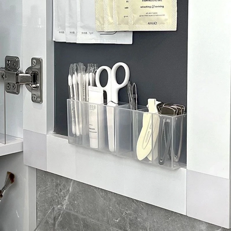 【外贸品质】免打孔壁挂式分格盒镜柜小物收纳眉毛夹铅笔眉笔刷子