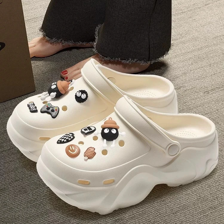 6.0增高厚底踩屎感洞洞鞋女款2025eva包沙滩凉拖鞋透气鞋底居家情