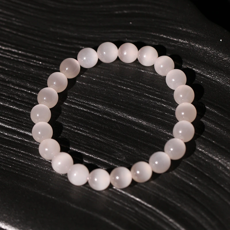 【叶叶珠宝】720 和田玉高冰藕粉猫眼手串 手串手链 卡7.8mm