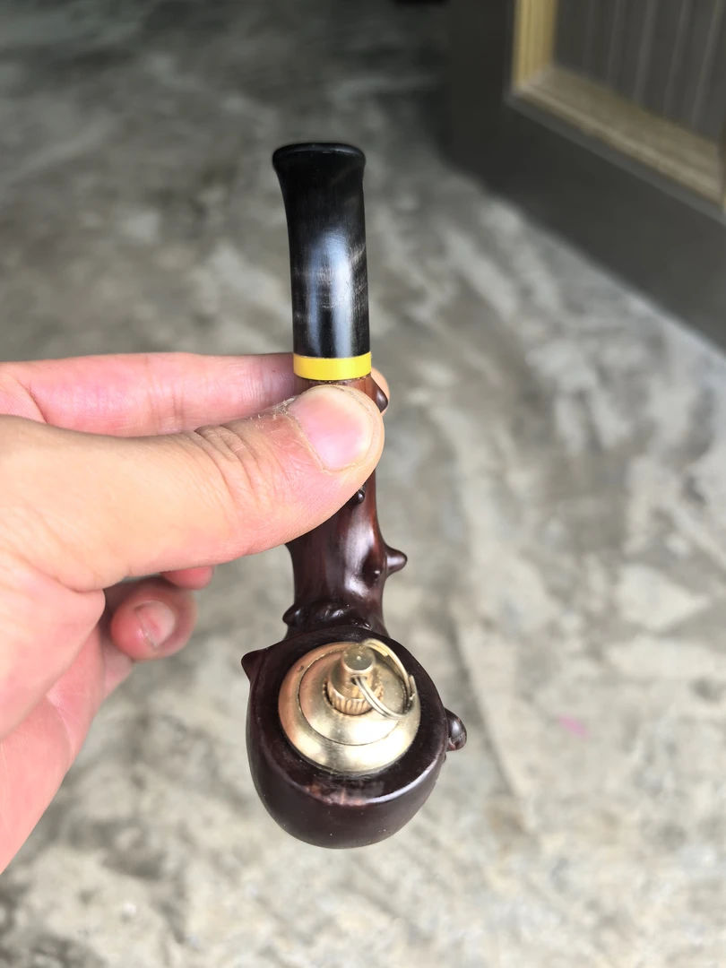 檬子木纯工艺烟斗旱烟烟嘴通用三用