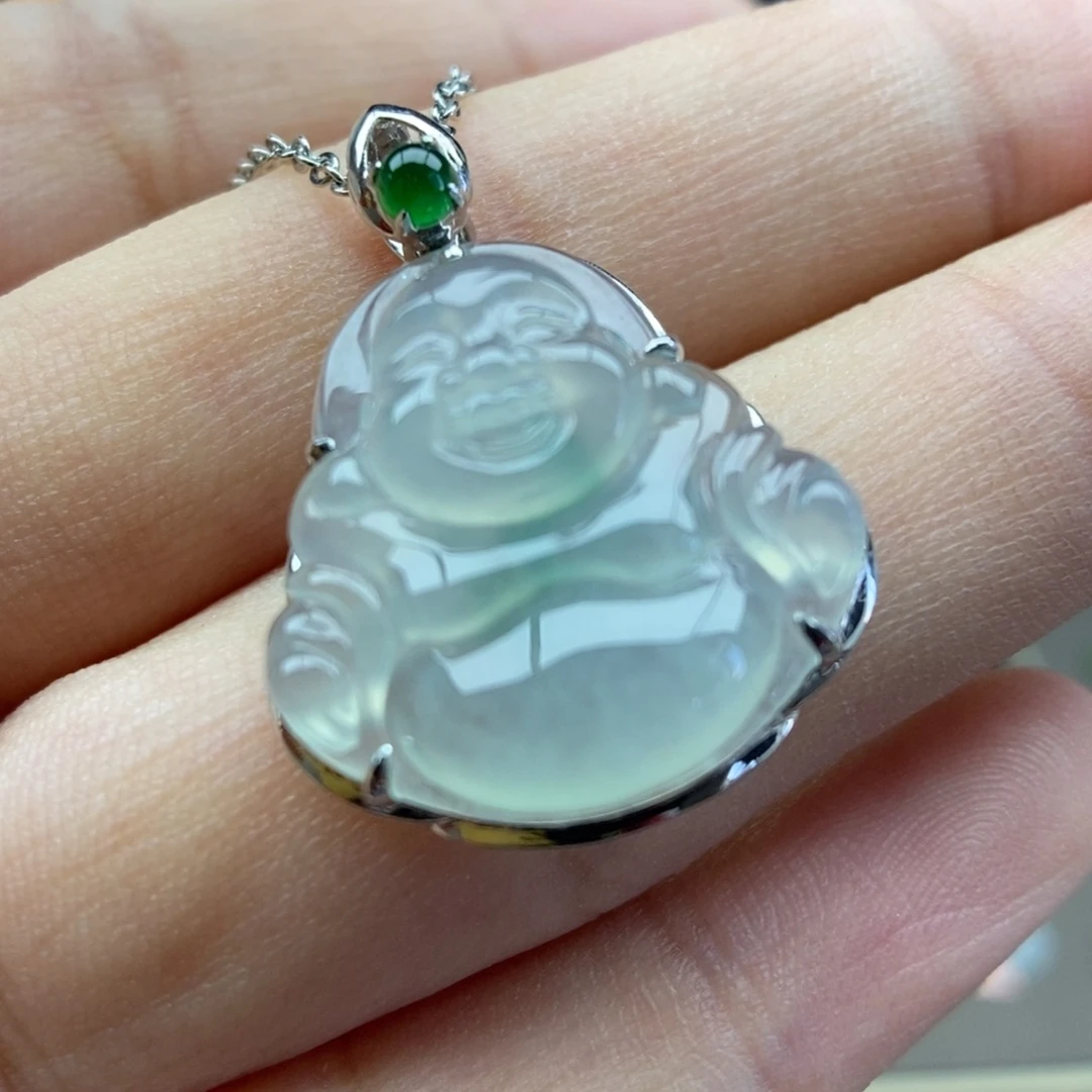 翡翠18K金镶嵌颈饰吊坠37