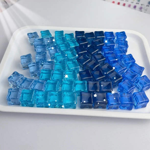 【蓝精灵4选2】夜光星空细闪18mm防真冰块diy配件