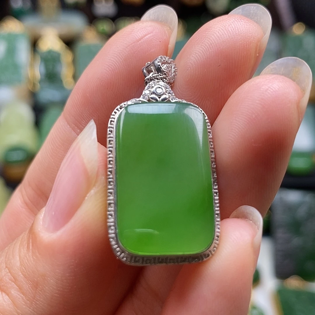 和田玉银S925镶嵌颈饰