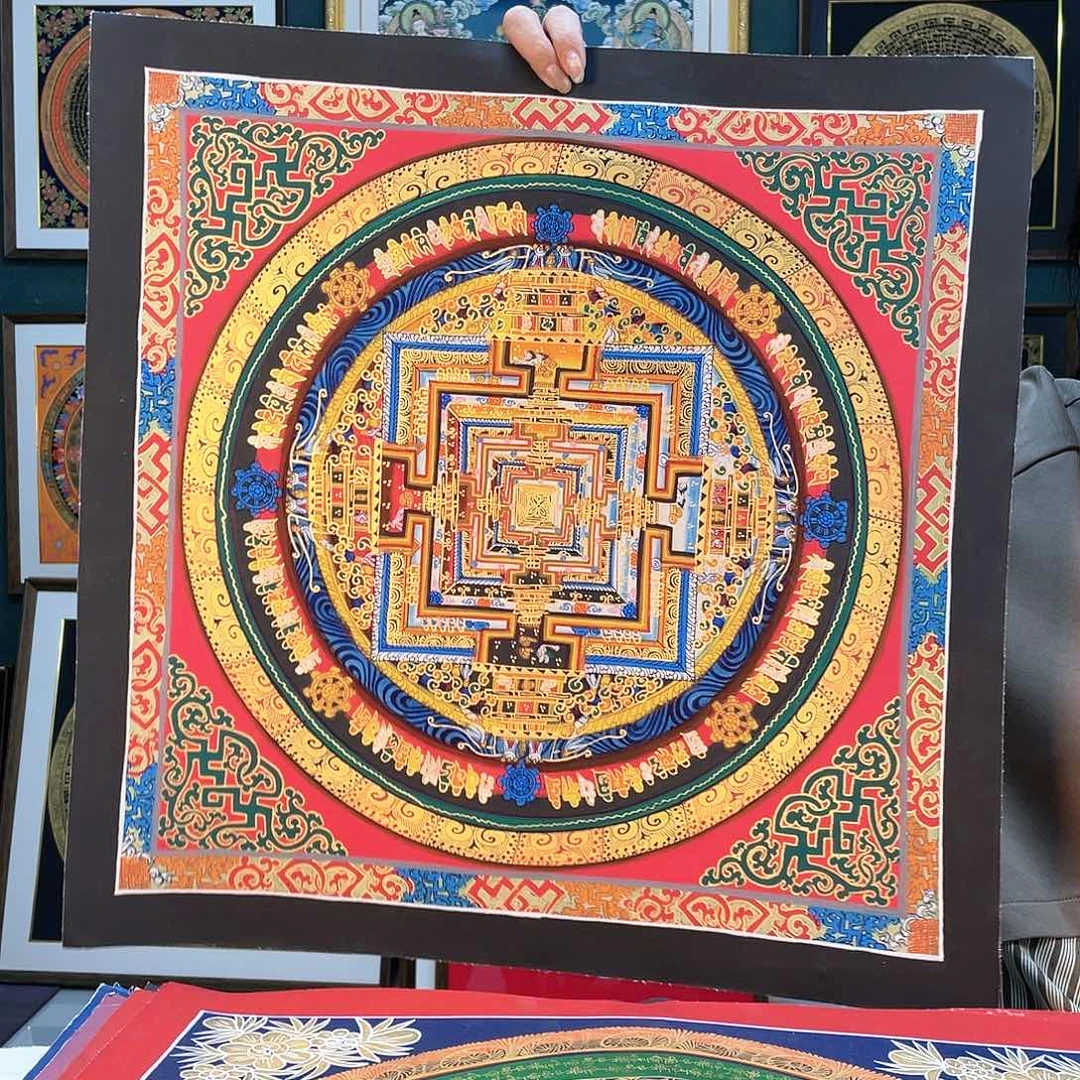 卷轴画手绘唐卡50厘米坛城时轮