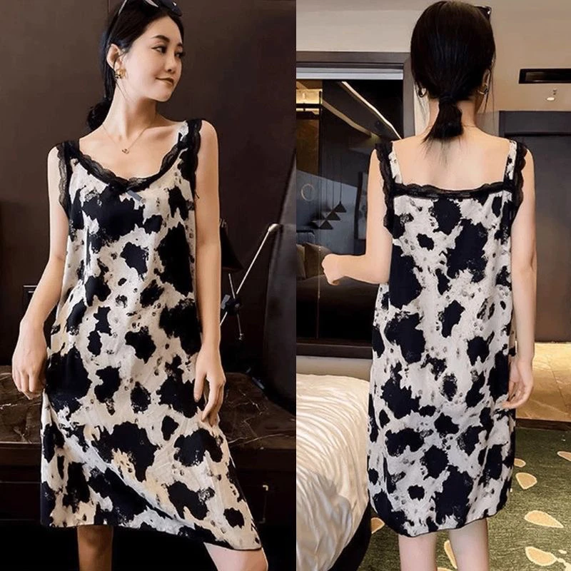 夏季女士蕾丝吊带睡裙宽松大码可外穿时尚舒适显瘦家居服通勤网红