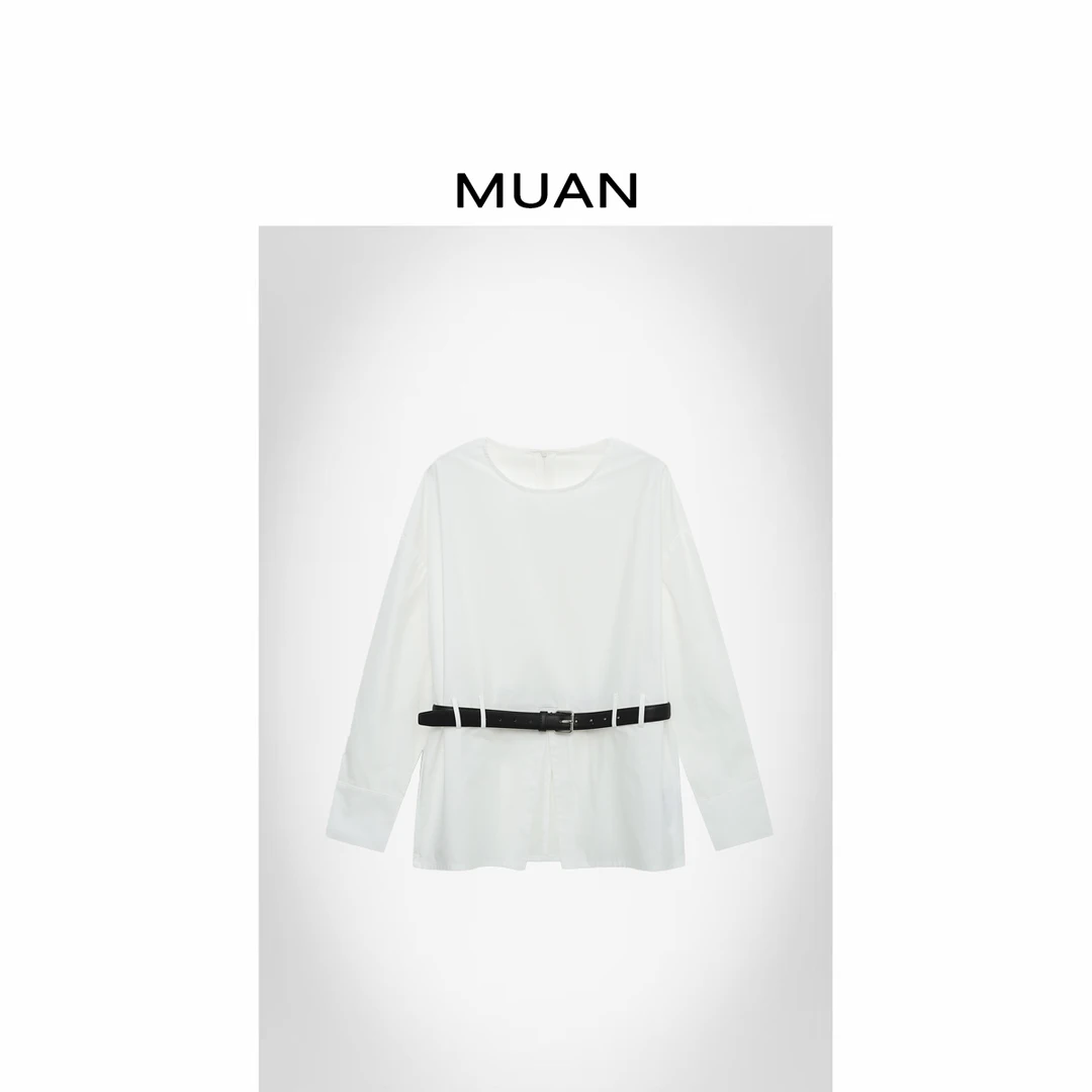木岸MUAN：《戛纳衬衫》“戛纳系列”定制100棉腰带衬衫女CQ-YJ-23985