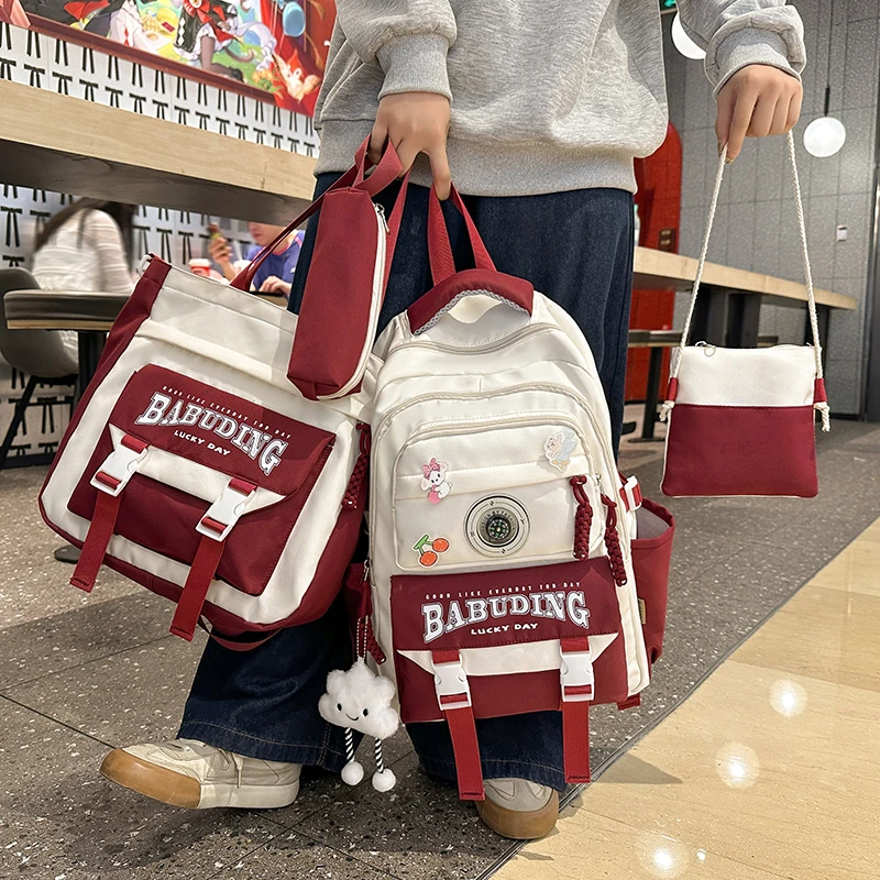 初中生双肩包女2025新款大容量背包多隔层轻便高中大学生书包男生