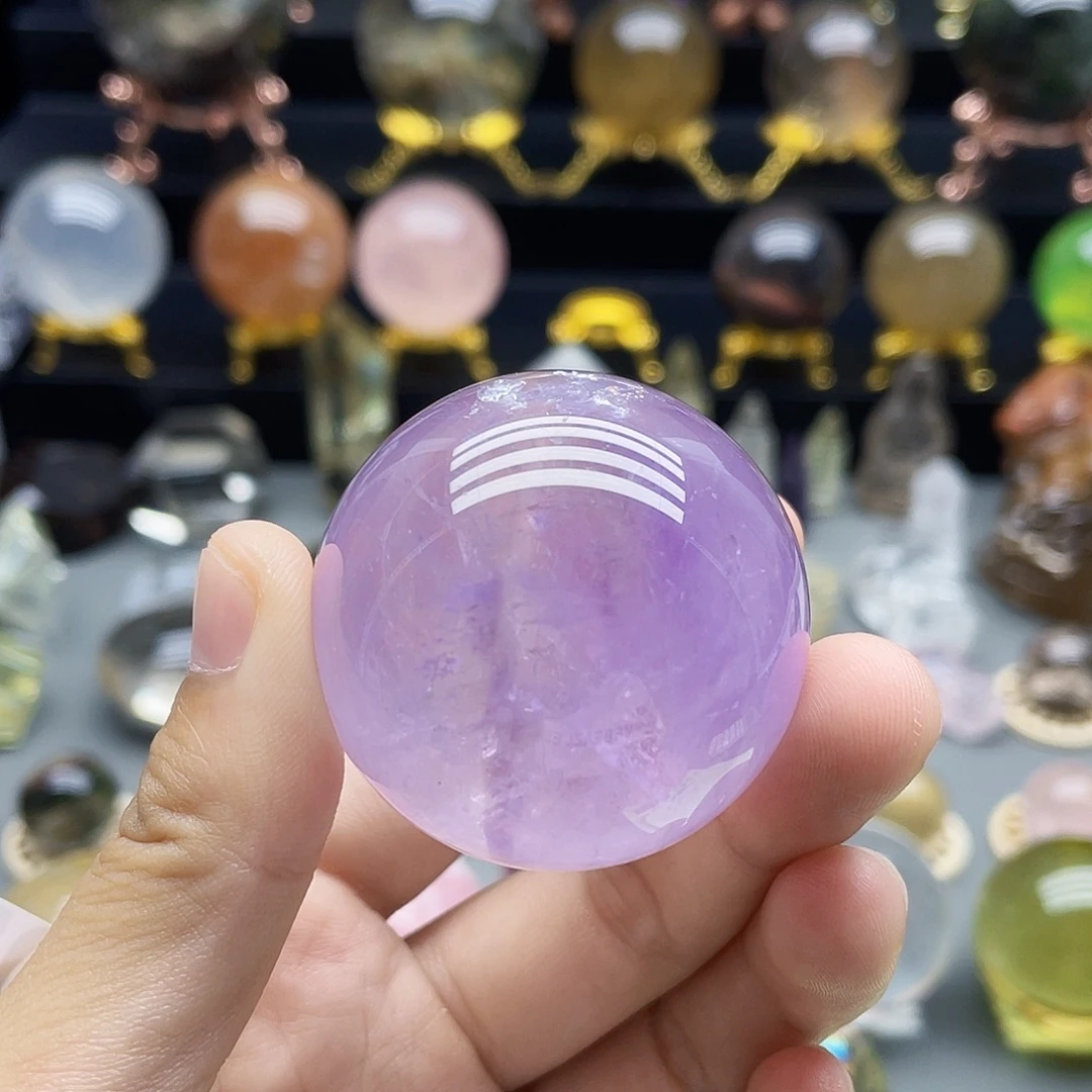 未镶嵌珠宝半成品水晶天然巴西紫水晶42.9mm
