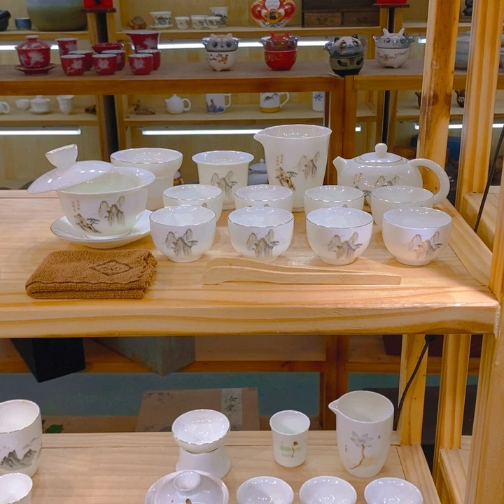 【不止】羊脂玉瓷茶具套装