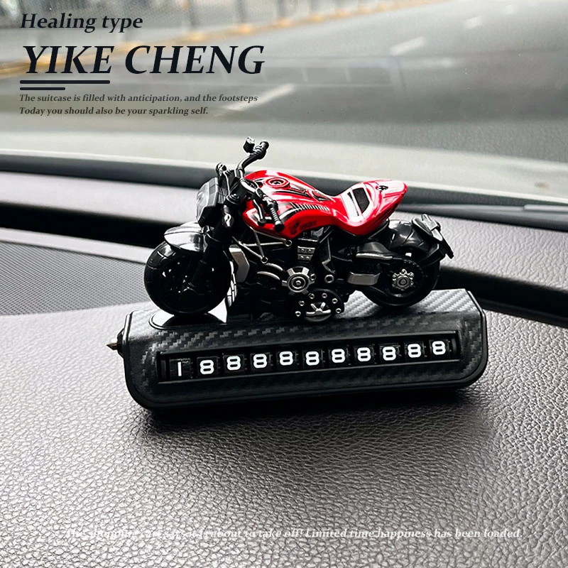 可爱卡通男朋友临时停车号码牌摩托手办车内装饰创意挪车牌