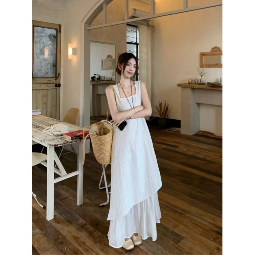 【晨浠定制】新款时尚气质慵懒风独特不规则连衣裙8868