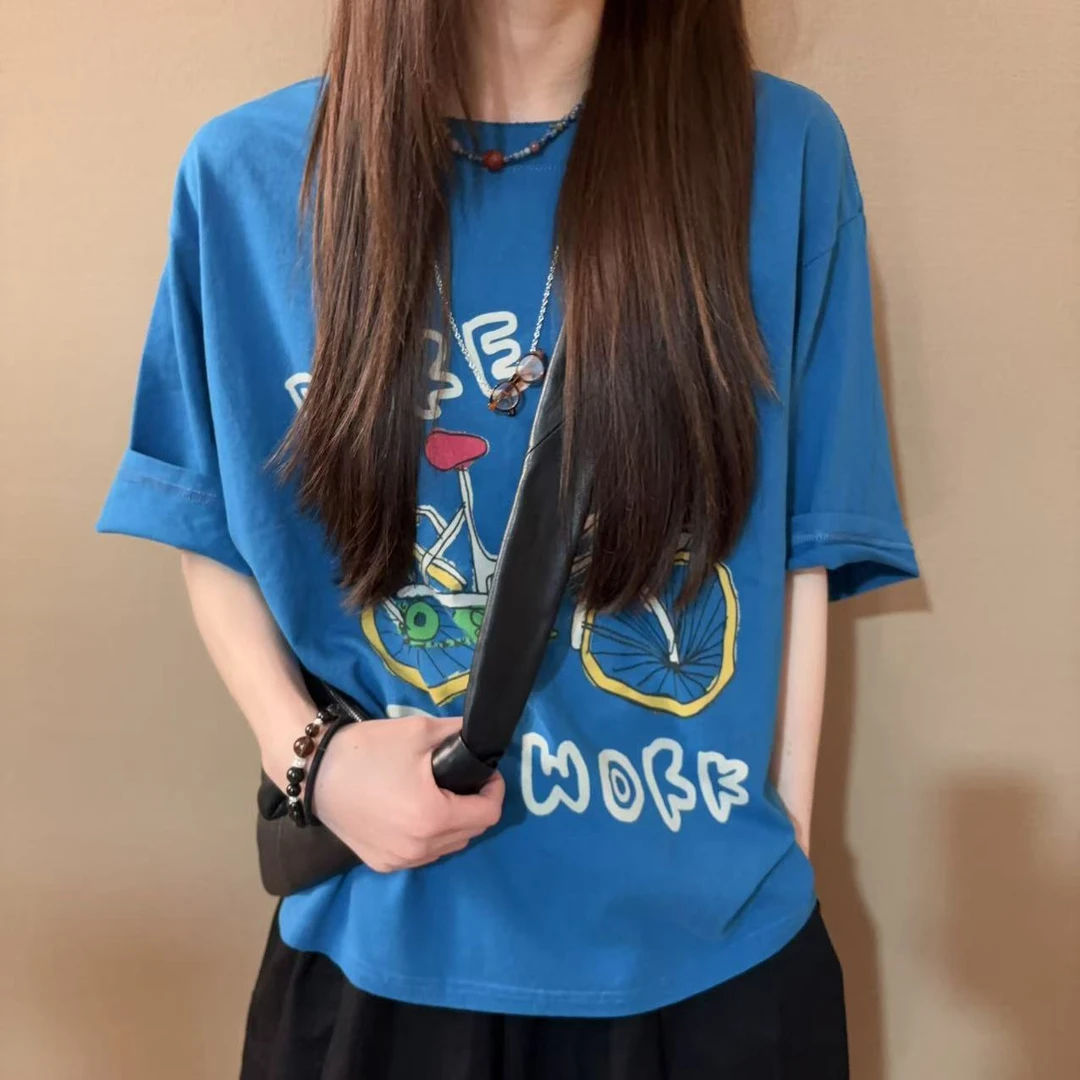 自行车印花短袖T恤