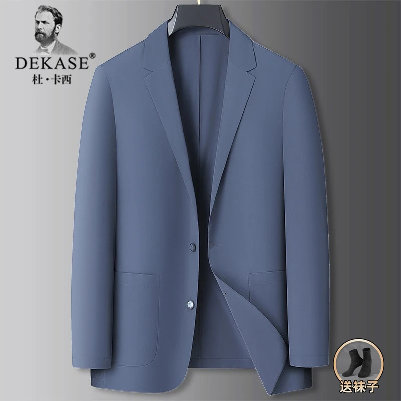 Dekase 轻薄西服夏季男士冰丝弹力男士休闲西服休闲时尚单西外套